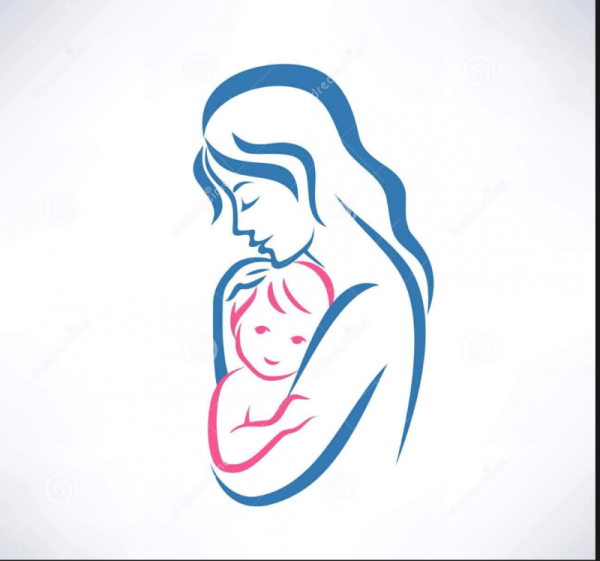 Силуэт матери и ребенка