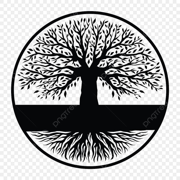 Дерево в круге вектор