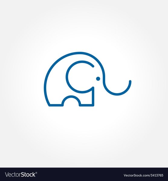 Слон линии вектор