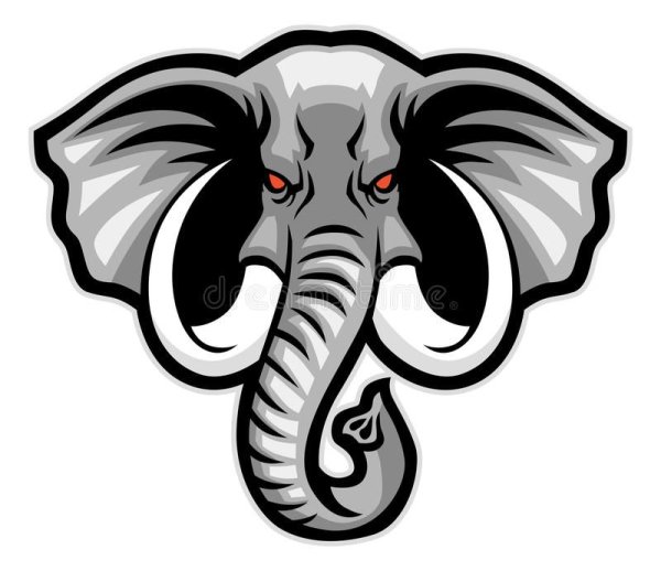 Голова слона в профиль для логотипа