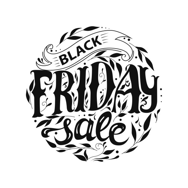 Черная пятница на прозрачном фоне