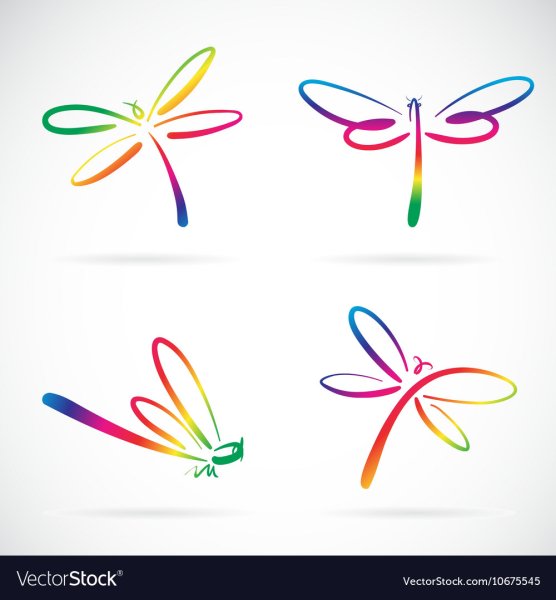 Стрекоза векторное изображение эмблема