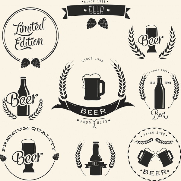 Элементы логотипа для пива
