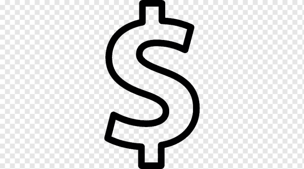 Знак доллара контур