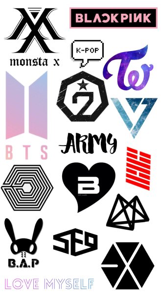 Корейские кпоп группы логотипы