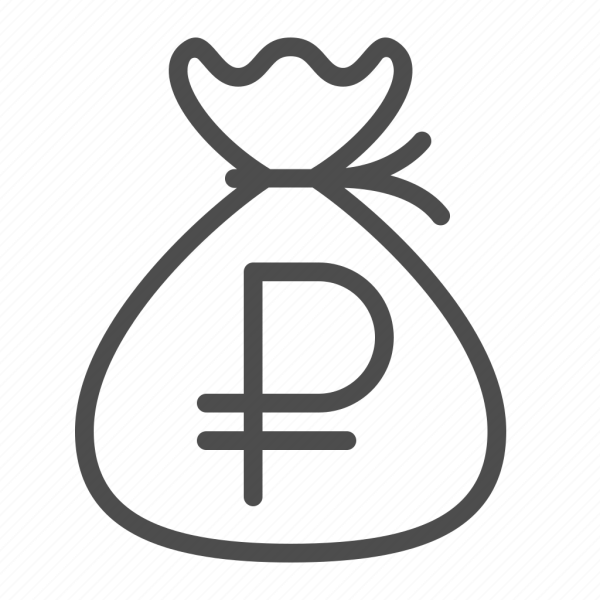 Мешок денег рубли пиктограмма