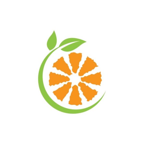 Веселые логотипы оранжево зеленые