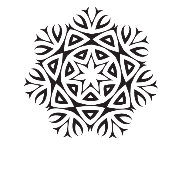 Круговой орнамент из снежинок вектор