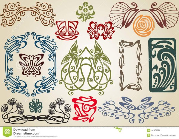 Орнамент в стиле Модерн вектор