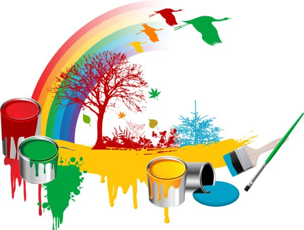 Краски клипарт на прозрачном фоне