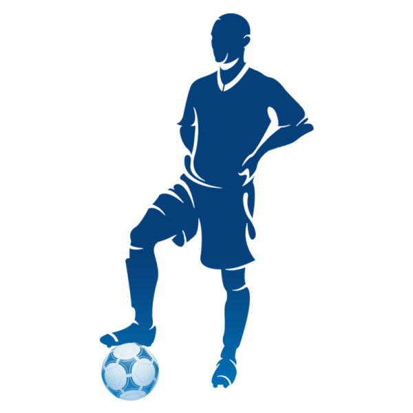 Силуэт футболиста на прозрачном фоне