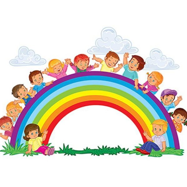 Дети на радуге вектор