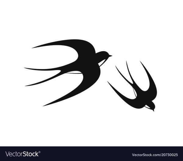 Две ласточки силуэт