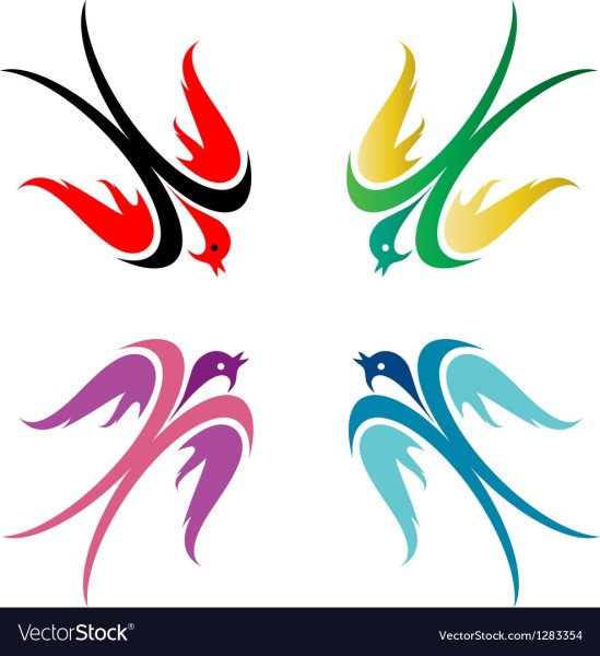 Ласточку на эмблему цветную