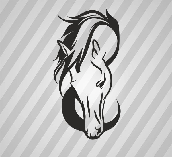 Силуэт морды лошади