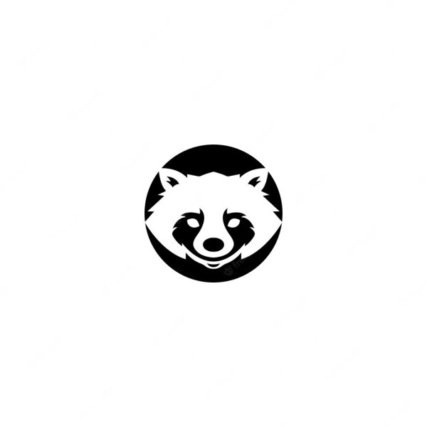 Енот силуэт Минимализм