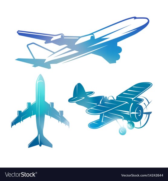 Цветной контур самолета