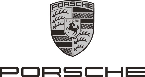 Porsche черно белый знак