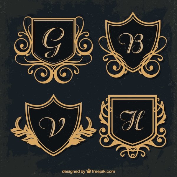 Геральдический щит с вензелями