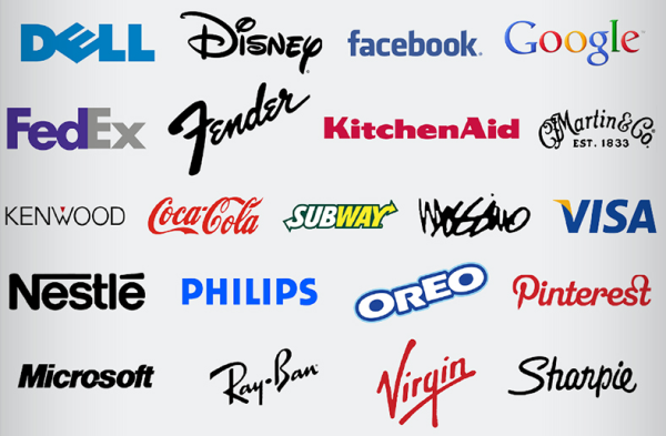 Шрифтовые логотипы известных брендов