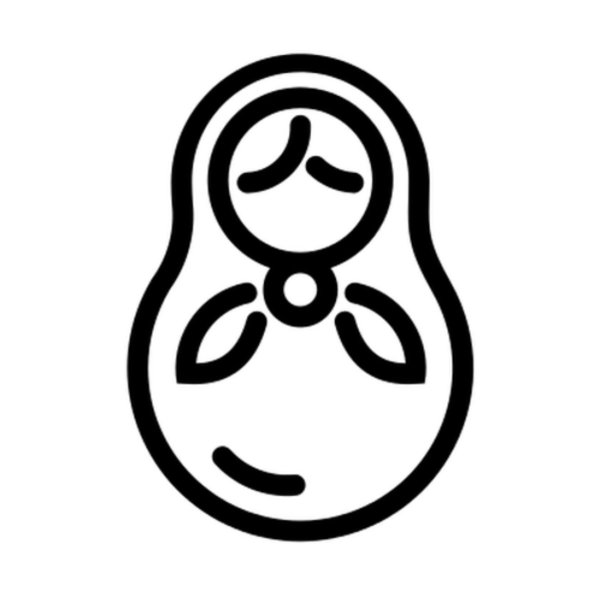 Матрешка вектор иконка