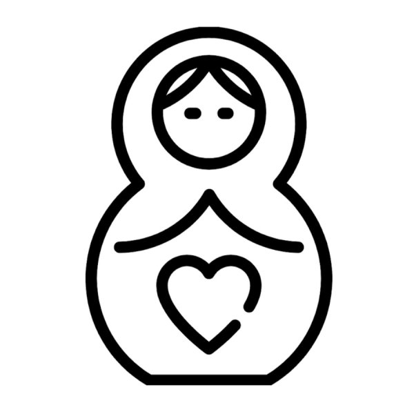 Матрешка с хлебом вектор