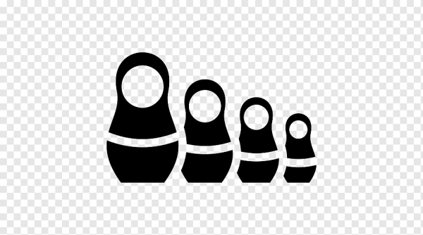 Матрешка на белом фоне