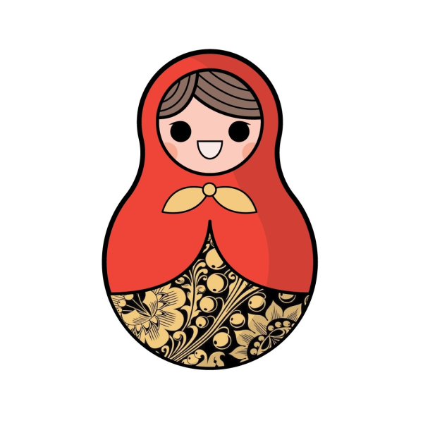 Матрешка на прозрачном фоне