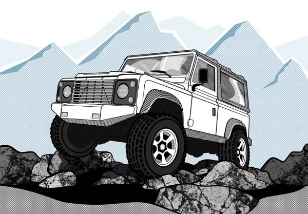 Ленд Ровер Дефендер в векторе