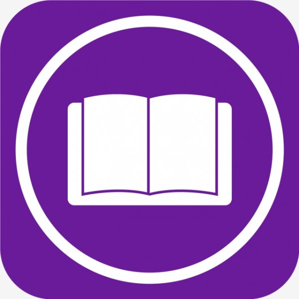 Значок книги фиолетовый