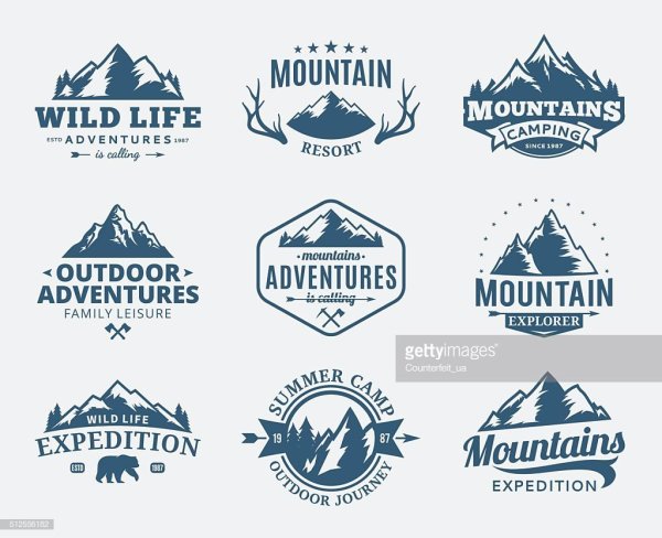 Лого туризм горы