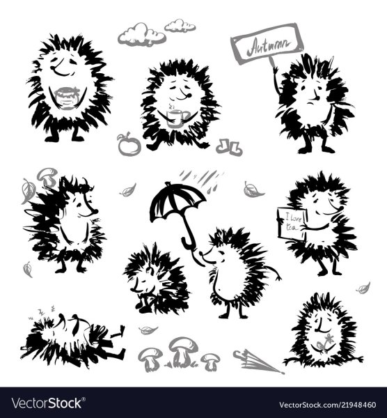 Смешной Ежик вектор