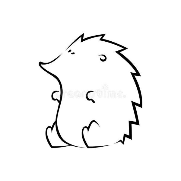 Ежик графический силуэт