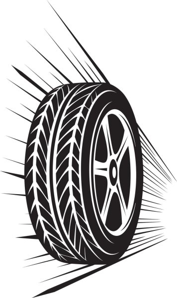 Колесо сбоку вектор