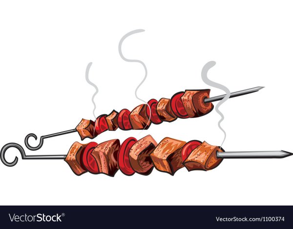 Нарисовать шашлык на шампуре