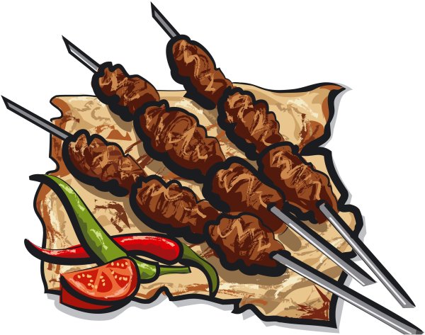 Шашлык люля-кебаб вектор