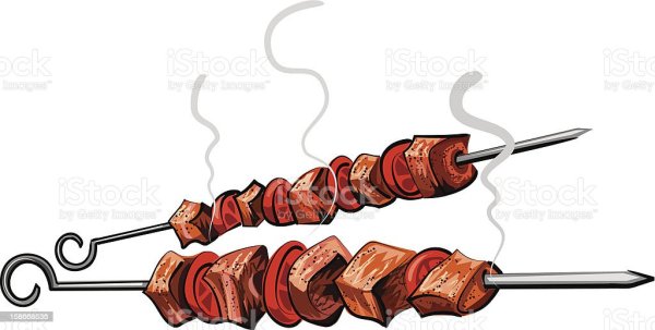 Шашлык на шампуре вектор