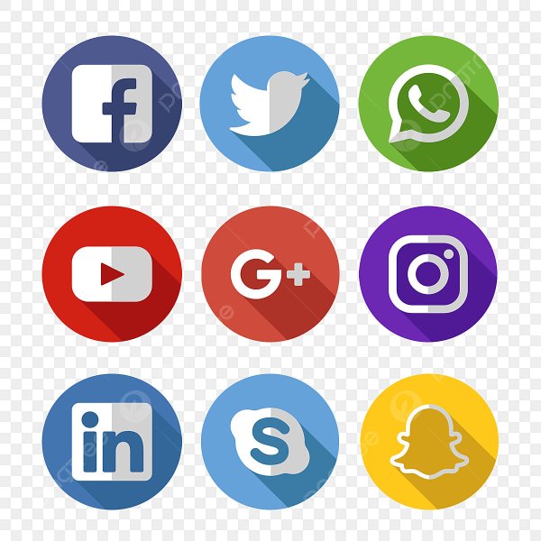 Круглые значки социальных сетей