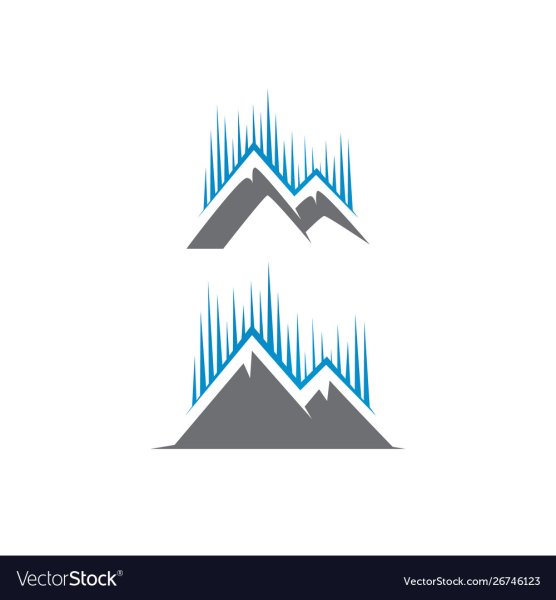 Северное сияние и горы в логотипе