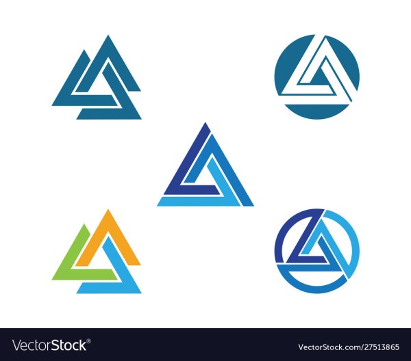 Логотип с сине белыми треугольниками