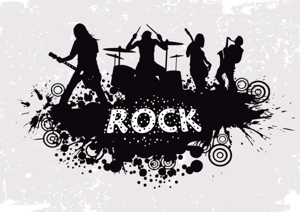 Рок группа силуэт