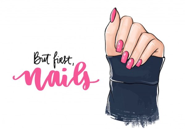 Рука с маникюром вектор