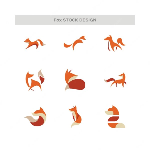 Логотипы лисы стилизация