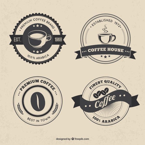 Кофе логотип на белом фоне