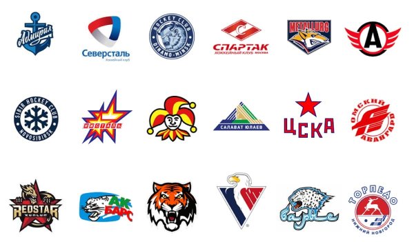 Эмблемы хоккейных клубов России