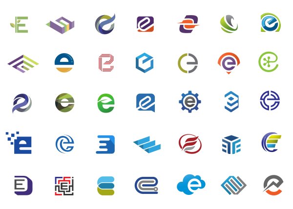 Letter e Elegant logo