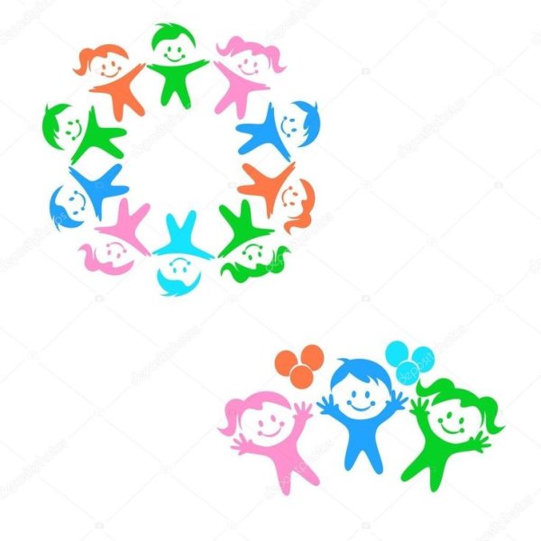 Силуэты детей в детском саду