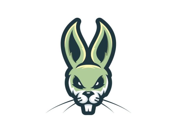 Злой кролик вектор