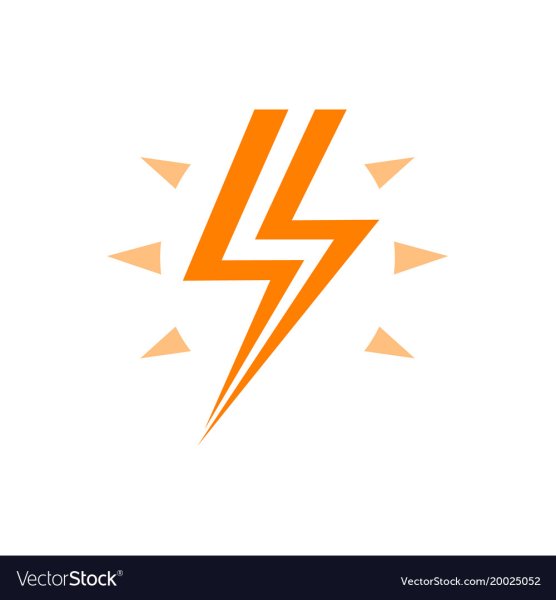Оранжевая молния логотип