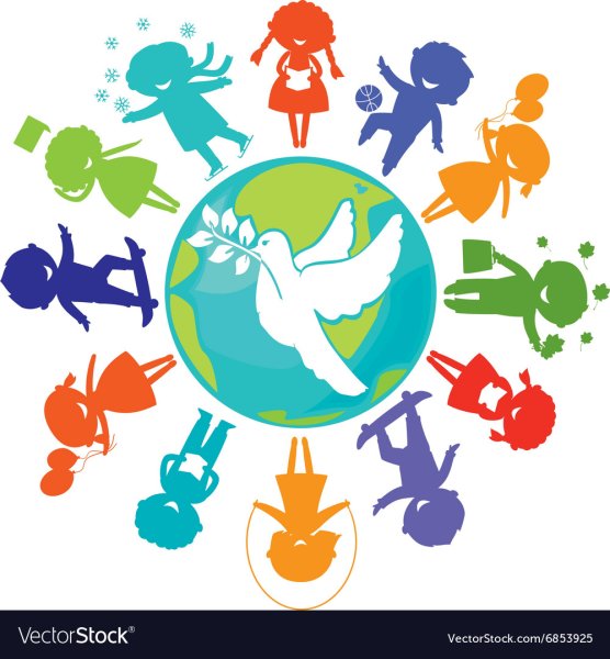 Силуэты детей цветные